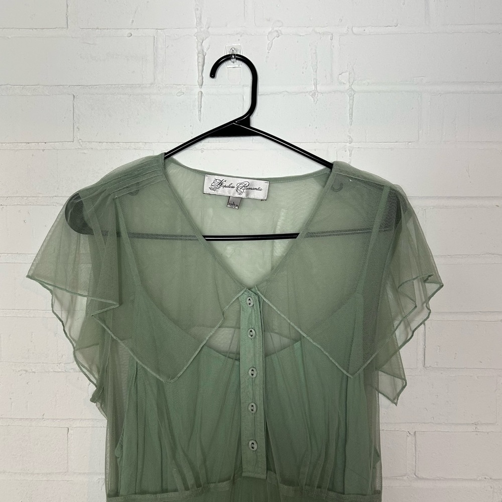 Hopeless Romantic Tiered Stunning Green Dress - Picture 2 of 6